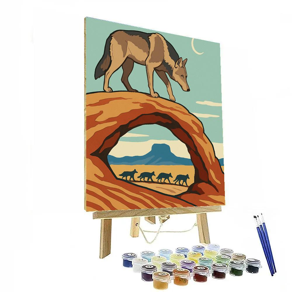 Desert Mirage Wolf Sentinel Paint by numbers art