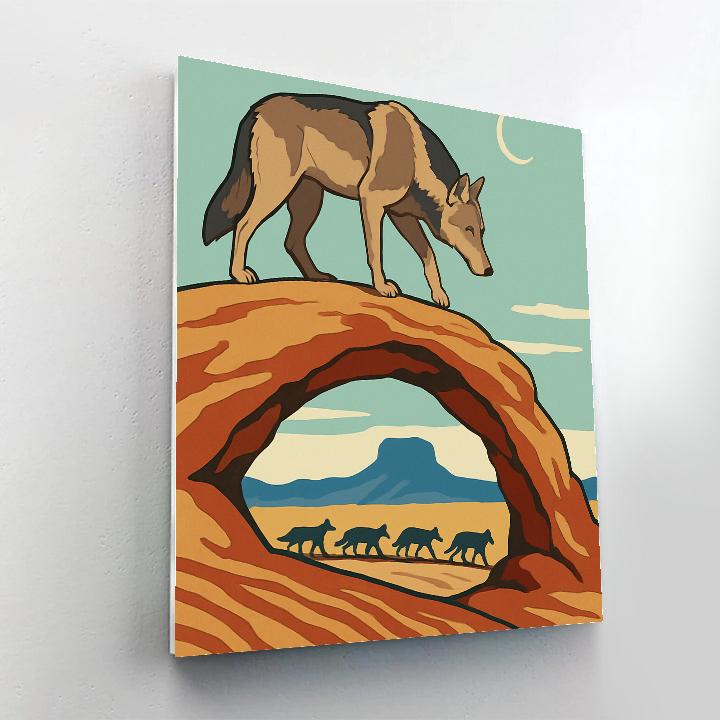 Desert Mirage Wolf Sentinel Paint by numbers art