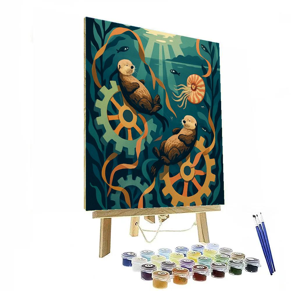 Clockwork Kelp Forest Ocean Drift painting number kit
