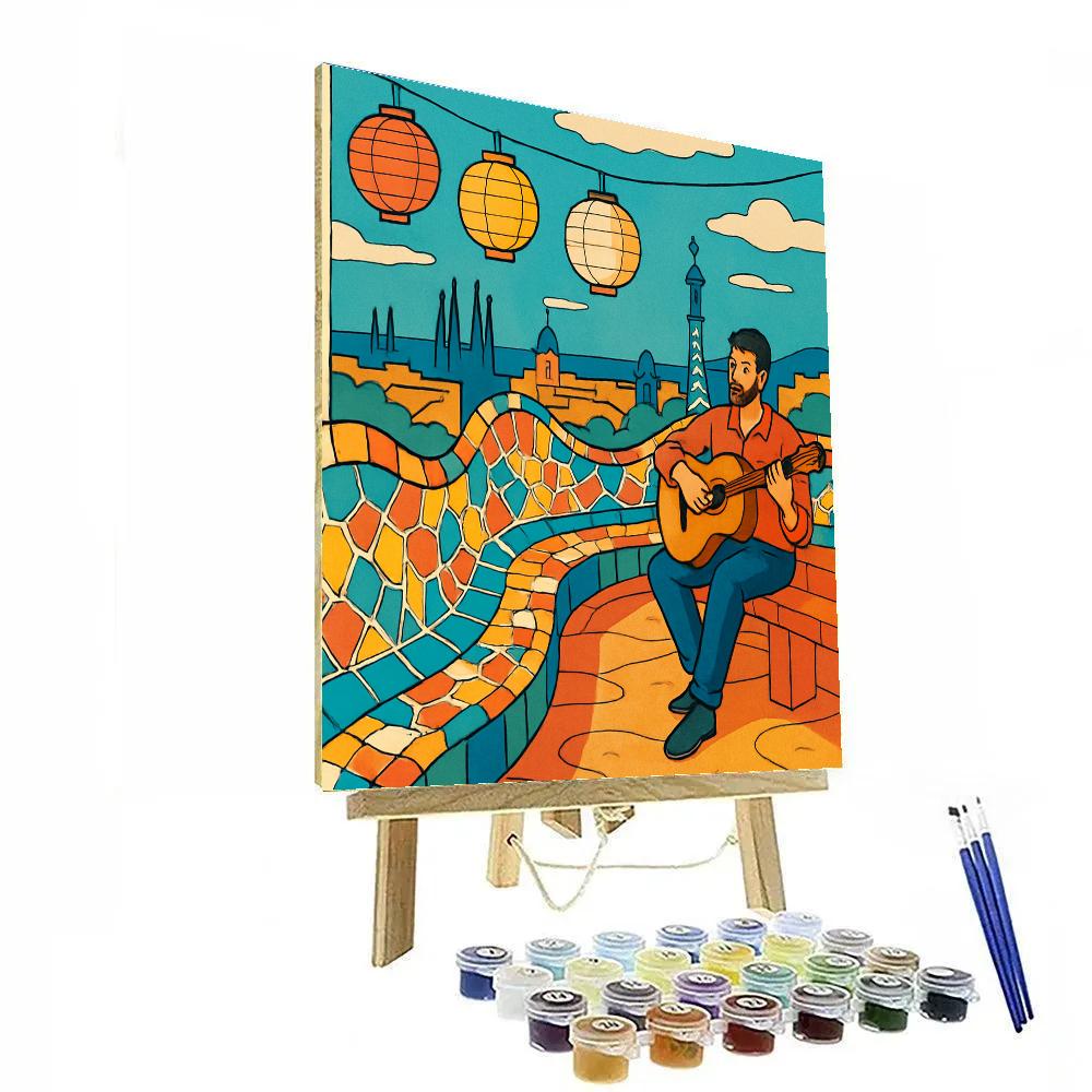 Gaudi Mosaic Dreamscape In Spain Numbered painting kits