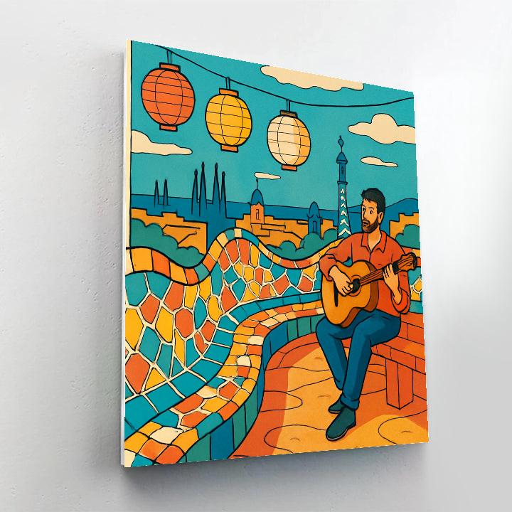 Gaudi Mosaic Dreamscape In Spain Numbered painting kits