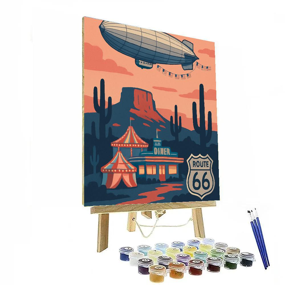 Desert Airship Carnival In USA Skies Number painting