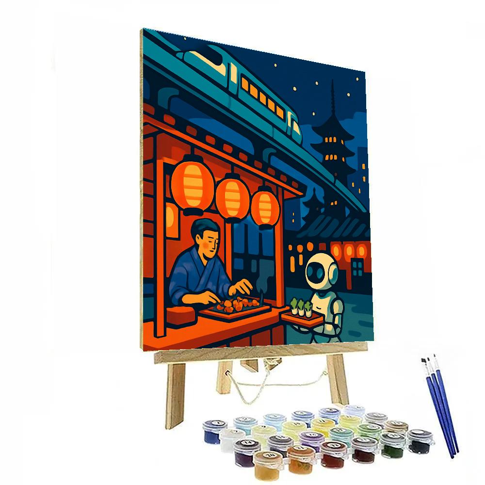 Japan Night Market Skyrail Festival Paint by numbers kits