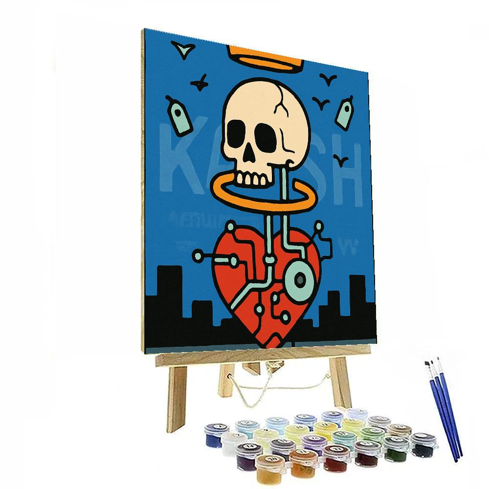 Basquiat Crowned Circuit Totem paint by numbers