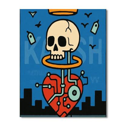 Basquiat Crowned Circuit Totem paint by numbers