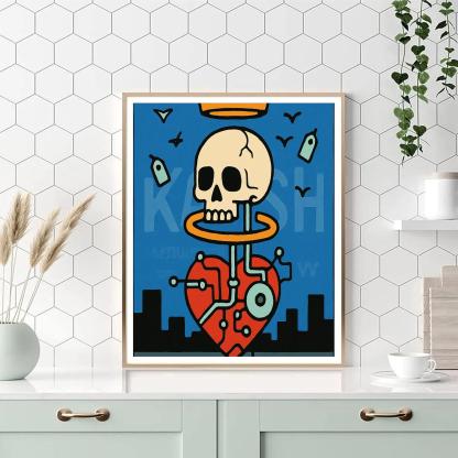 Basquiat Crowned Circuit Totem paint by numbers