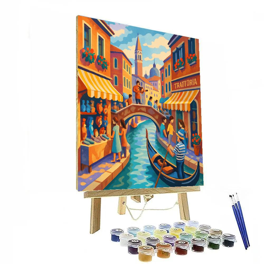 Market Serenade With Venice Reflections Numbered painting kits