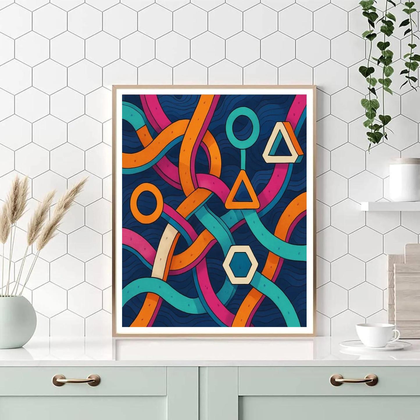 Pulse Weave In Abstract paint by numbers