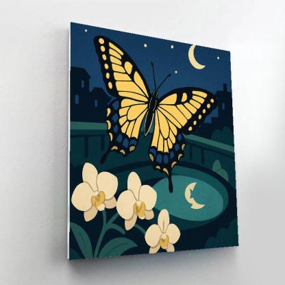 Moonlit Orchid Terrace With Butterfly paint by numbers