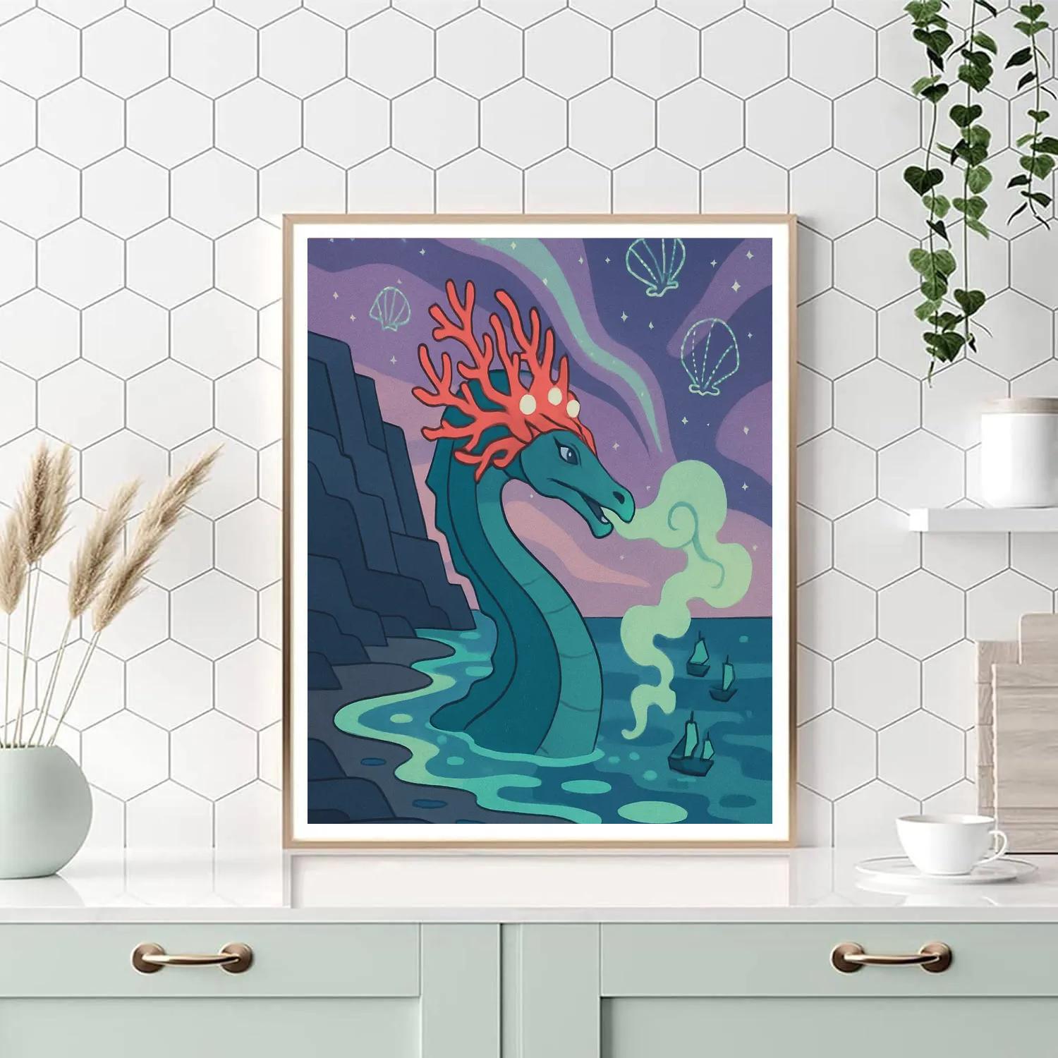 Fantasy-Crowned Tide Dragon paint by color