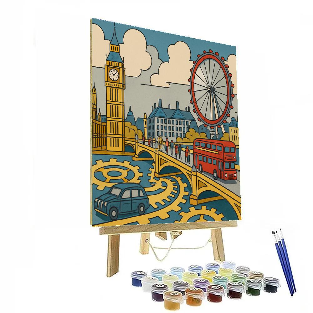 Thames Clockwork Skyline In London Painting by numbers kit