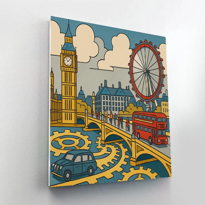Thames Clockwork Skyline In London Painting by numbers kit