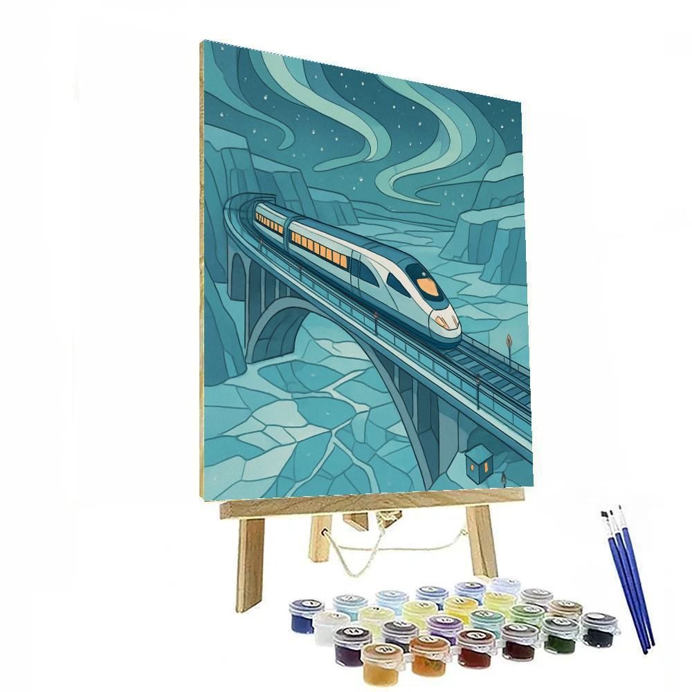 Glacier Bridge Express With Train painting number kit