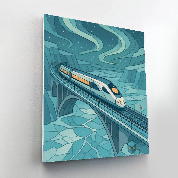 Glacier Bridge Express With Train painting number kit