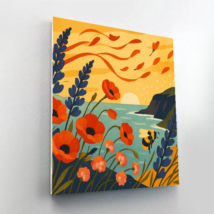 Windborne Petals Floral Grade Panorama painting number kit