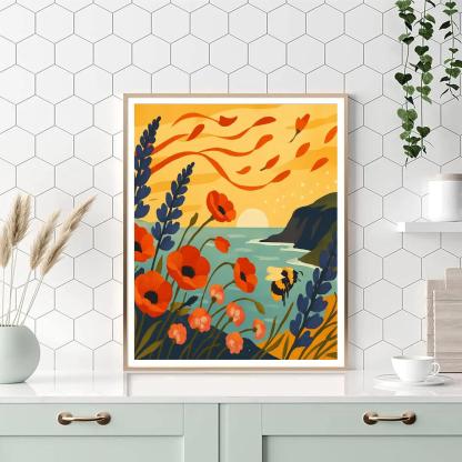 Windborne Petals Floral Grade Panorama painting number kit