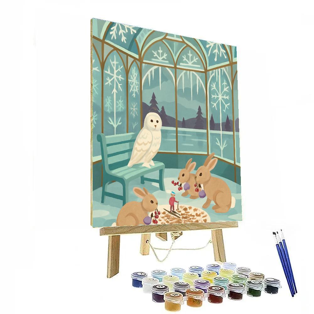 Glass Garden Pavilion Winter Crafted Paint by numbers kits