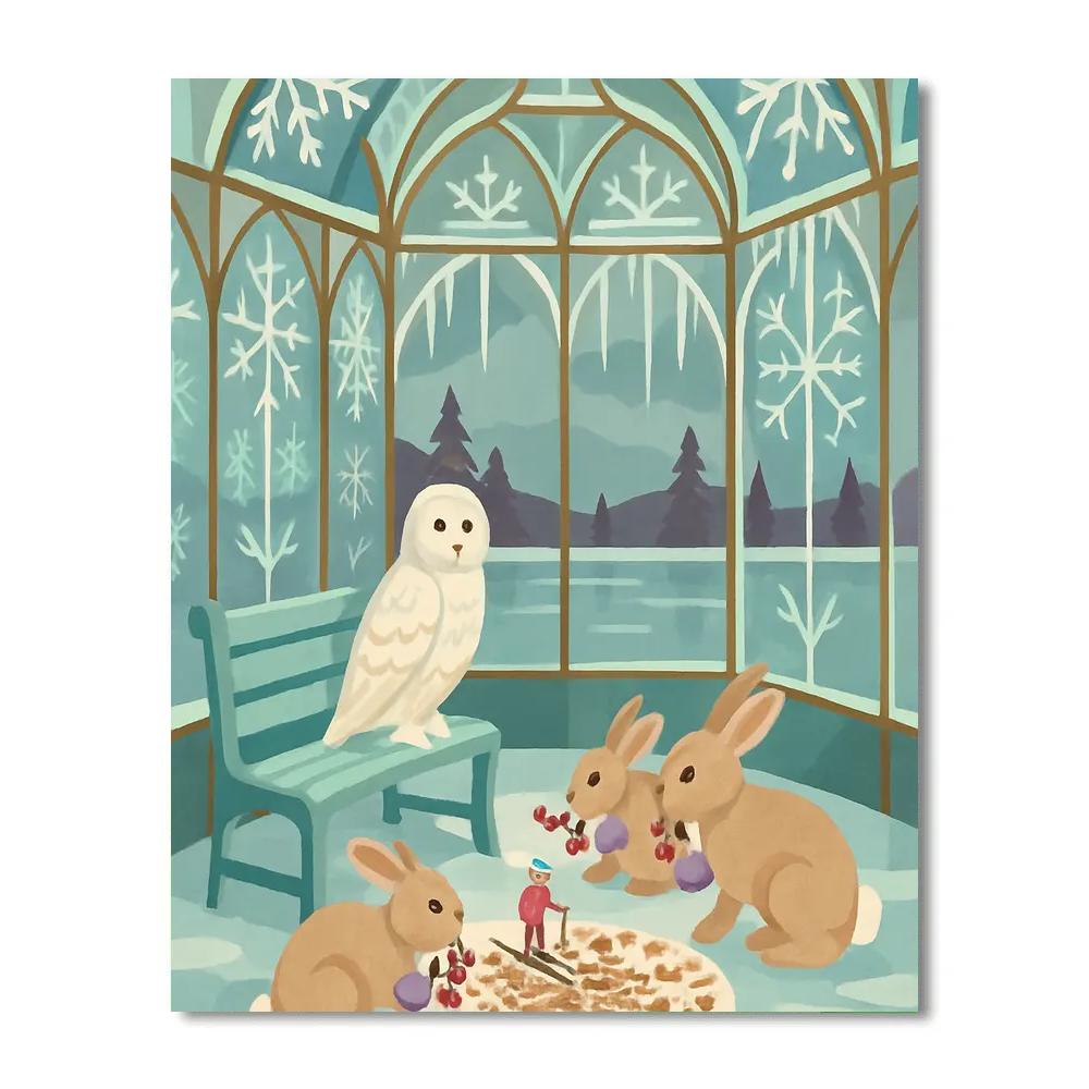 Glass Garden Pavilion Winter Crafted Paint by numbers kits