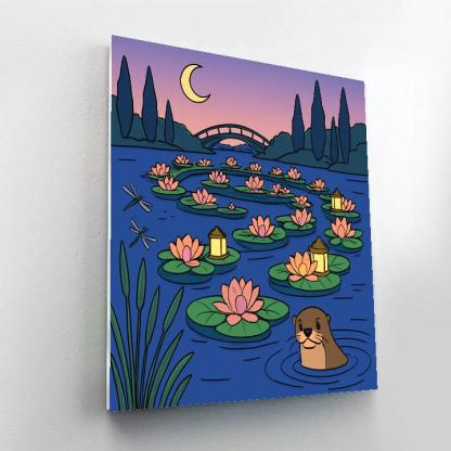 Lanternlit Floating Gardens Lake DIY paint by numbers