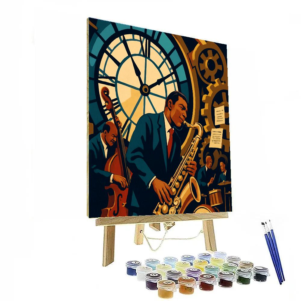 Midnight Clocktower Jazz Rehearsal Numbered painting kits