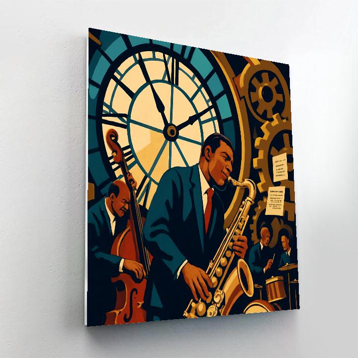 Midnight Clocktower Jazz Rehearsal Numbered painting kits