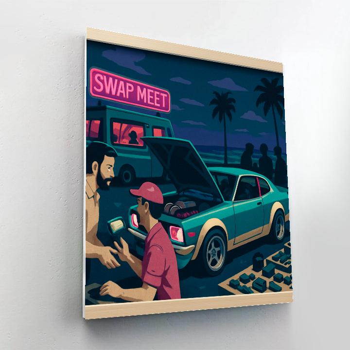Neon Swap Meet Cars Culture Paint by numbers kits