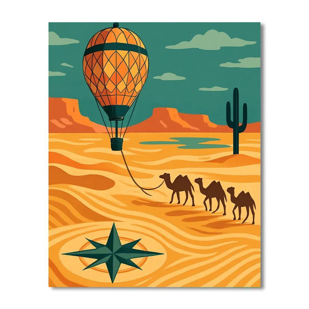 Skyloom Caravan In Desert Light Number painting