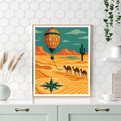Skyloom Caravan In Desert Light Number painting
