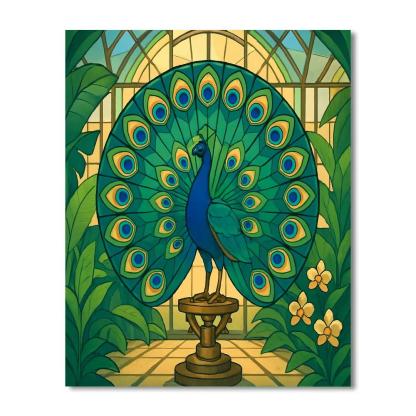 Peacock In Clockwork Conservatory paint by number