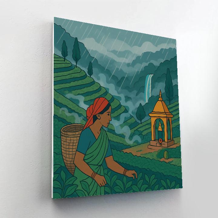 India Monsoon Tea Terrace paint by numbers