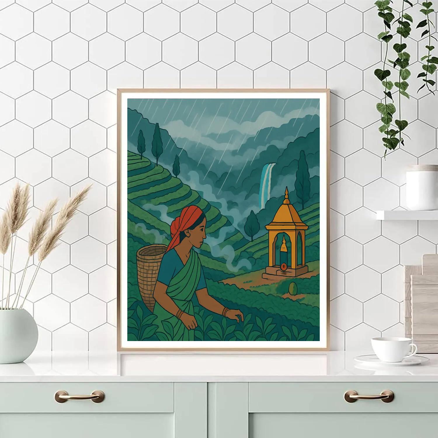 India Monsoon Tea Terrace paint by numbers