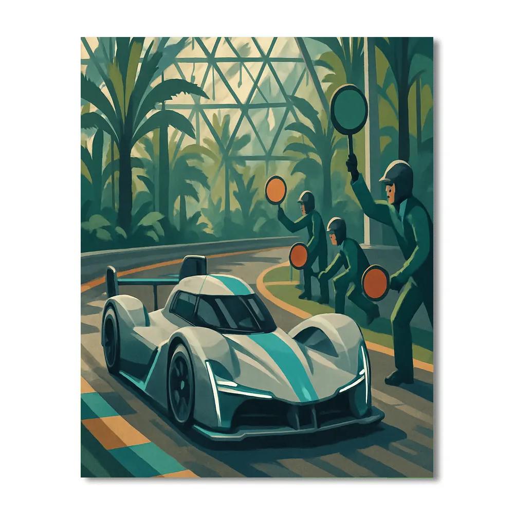 Glasshouse Circuit In Cars Motion DIY paint by numbers