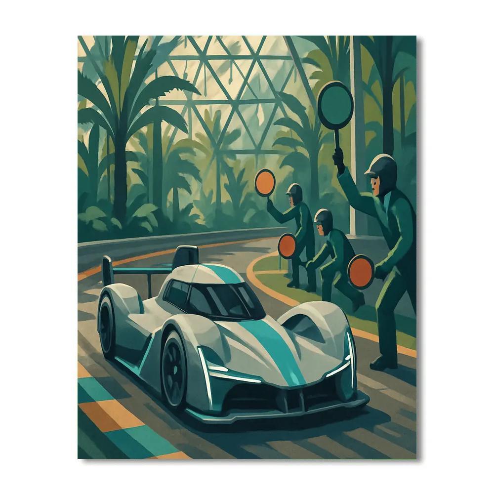 Glasshouse Circuit In Cars Motion DIY paint by numbers