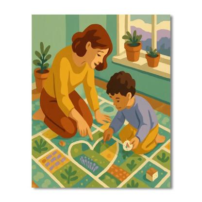 Garden Map With Mother Heartbeat DIY paint by numbers