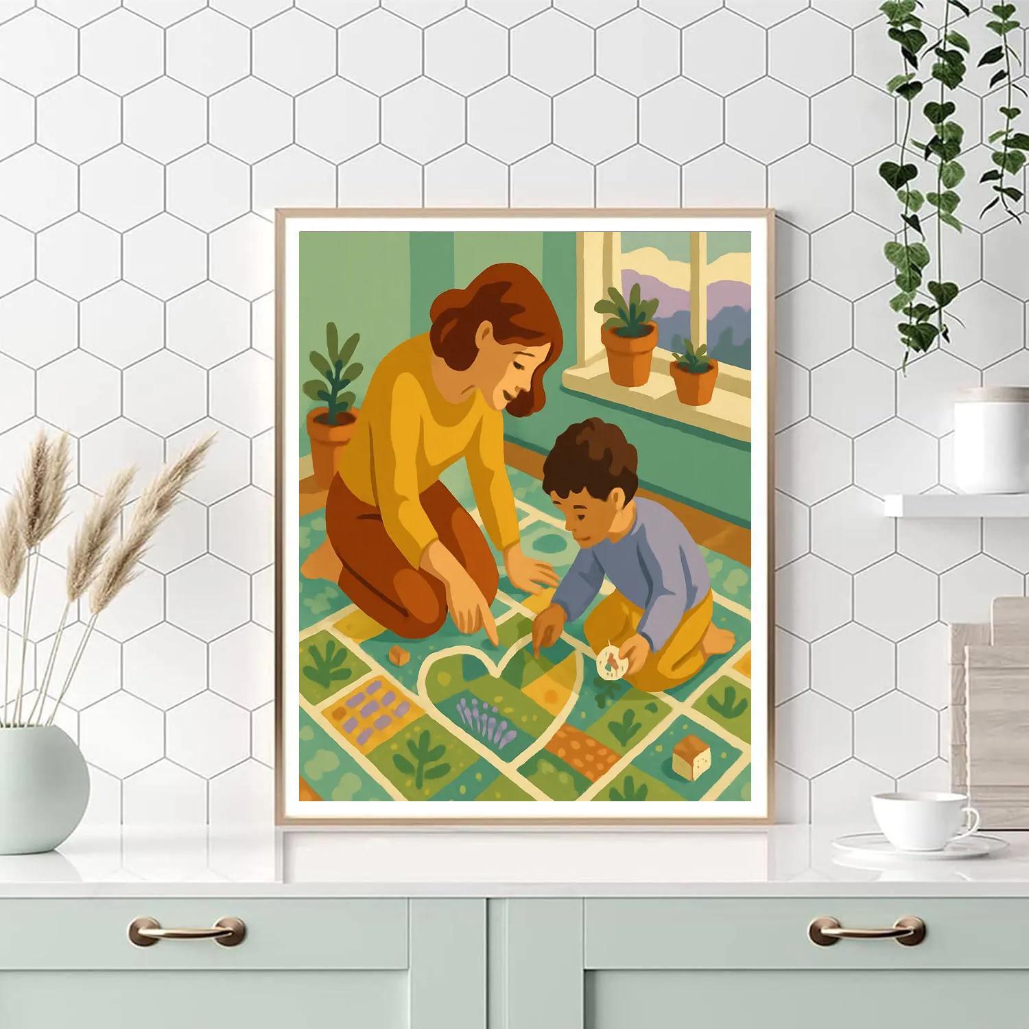 Garden Map With Mother Heartbeat DIY paint by numbers