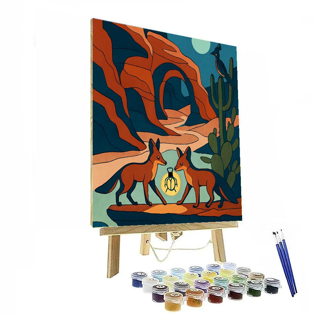 Canyon Relay With Desert Foxes Painting by numbers kit