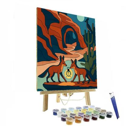 Canyon Relay With Desert Foxes Painting by numbers kit