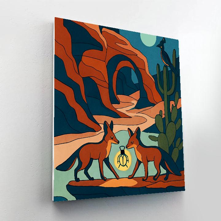 Canyon Relay With Desert Foxes Painting by numbers kit