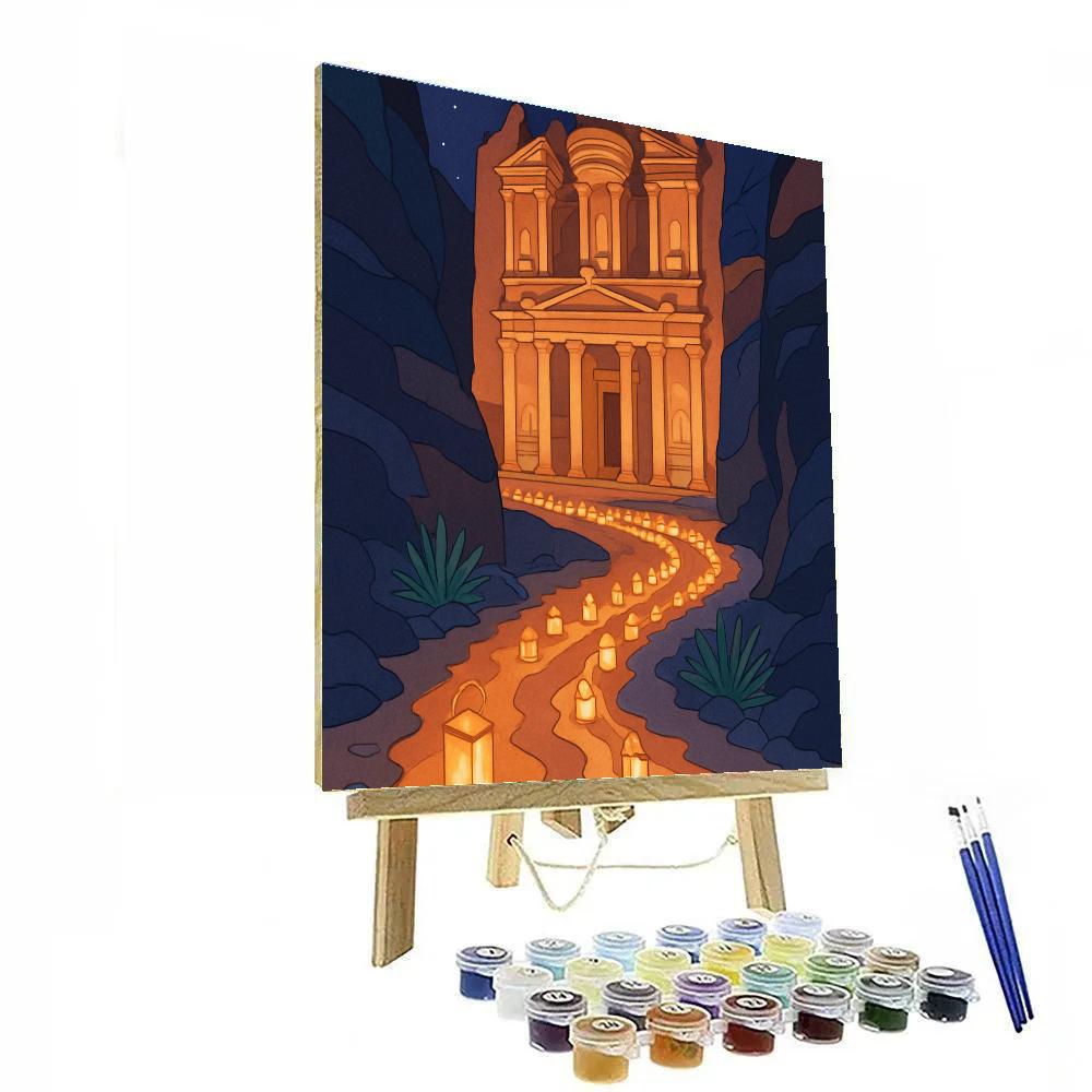 Lantern Procession At Petra National Heritage Night paint by number