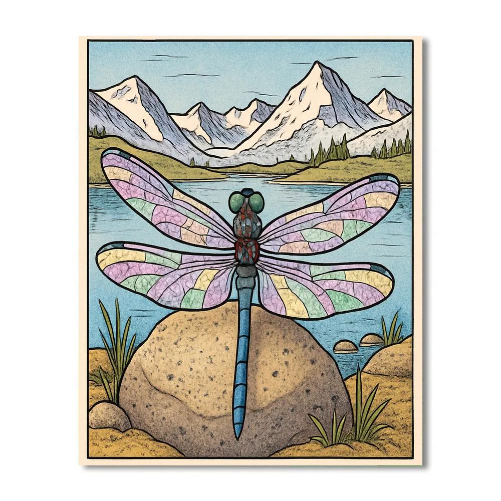Aurora Wing Patterns With Dragonfly Painting by numbers kit