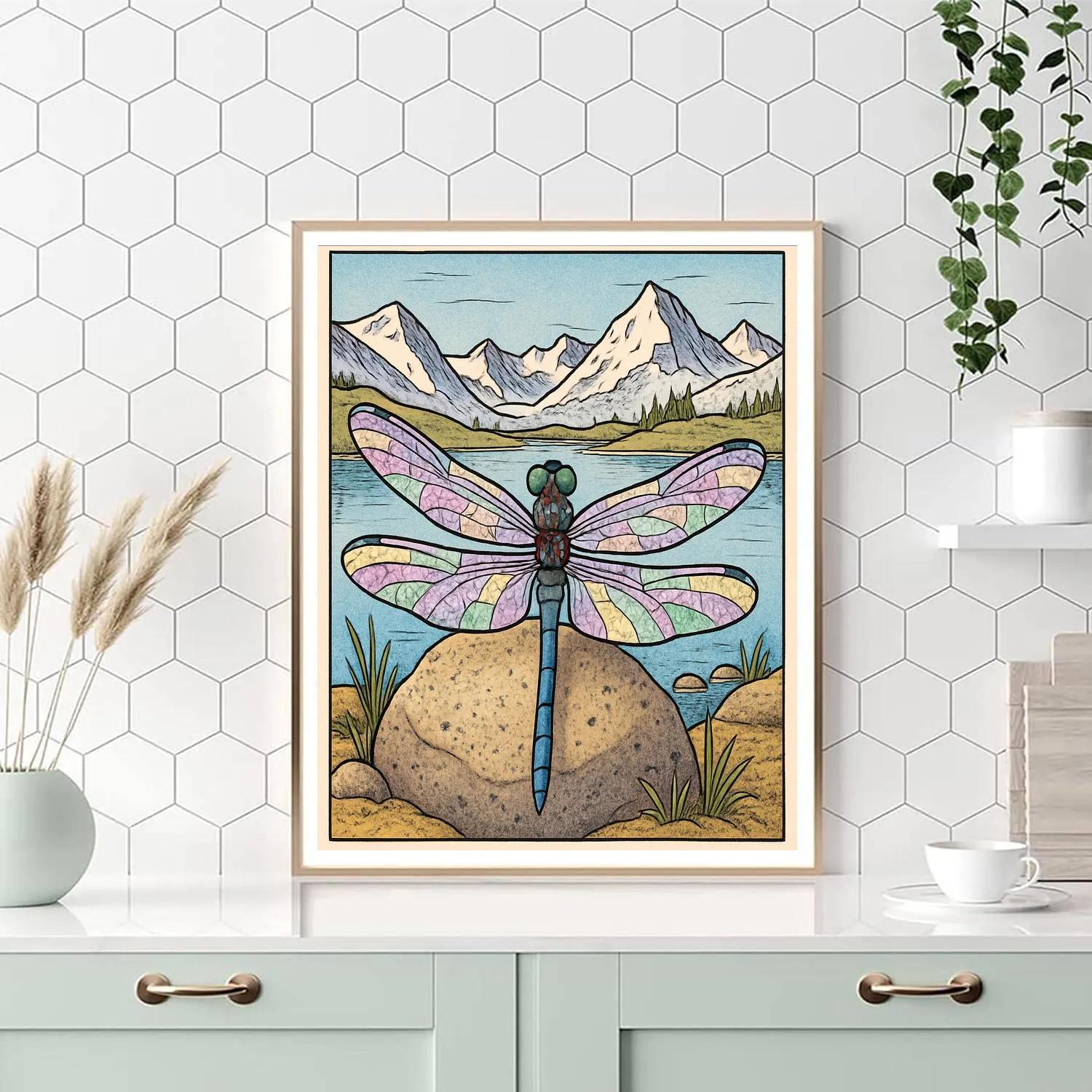 Aurora Wing Patterns With Dragonfly Painting by numbers kit