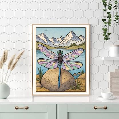 Aurora Wing Patterns With Dragonfly Painting by numbers kit