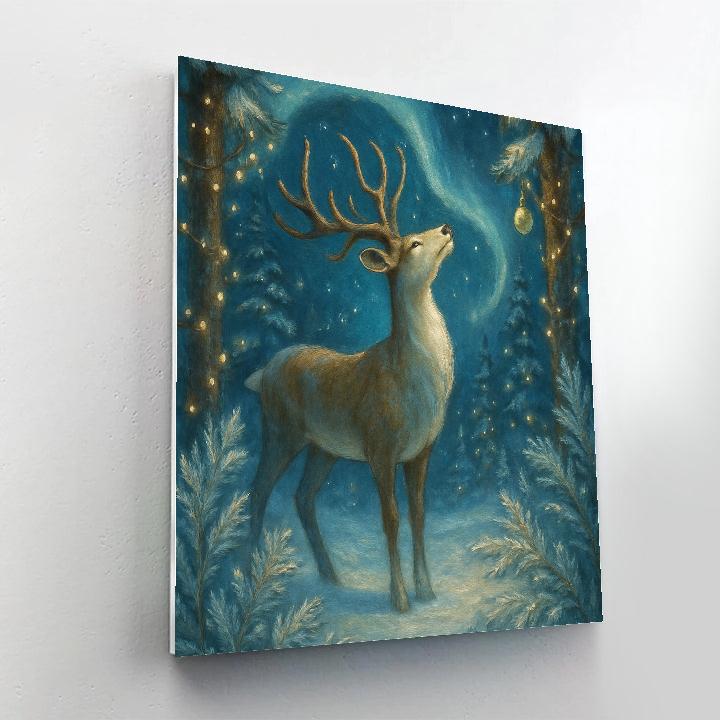 Aurora Over The Reindeer Clearing Paint by numbers art