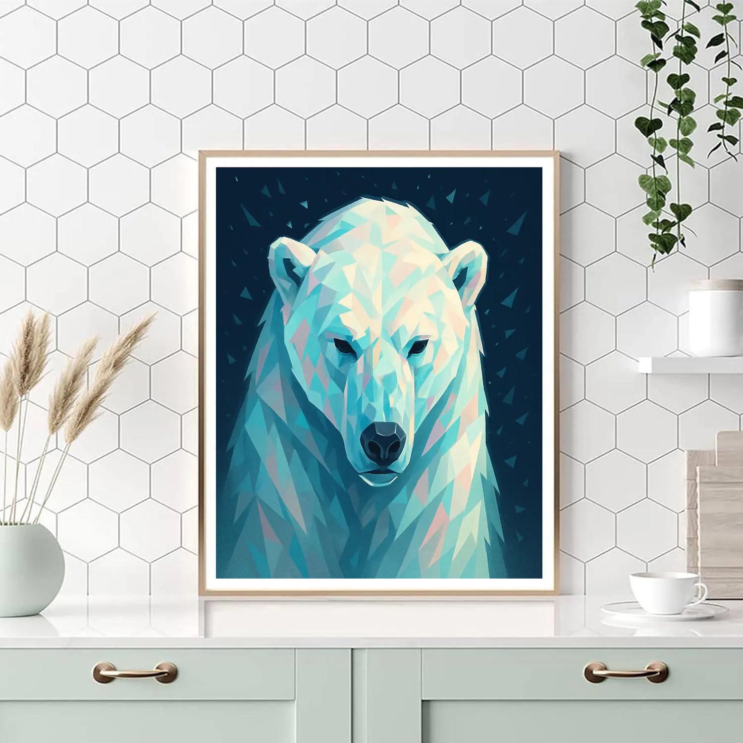 Glacier Prism Polar Bear Number painting