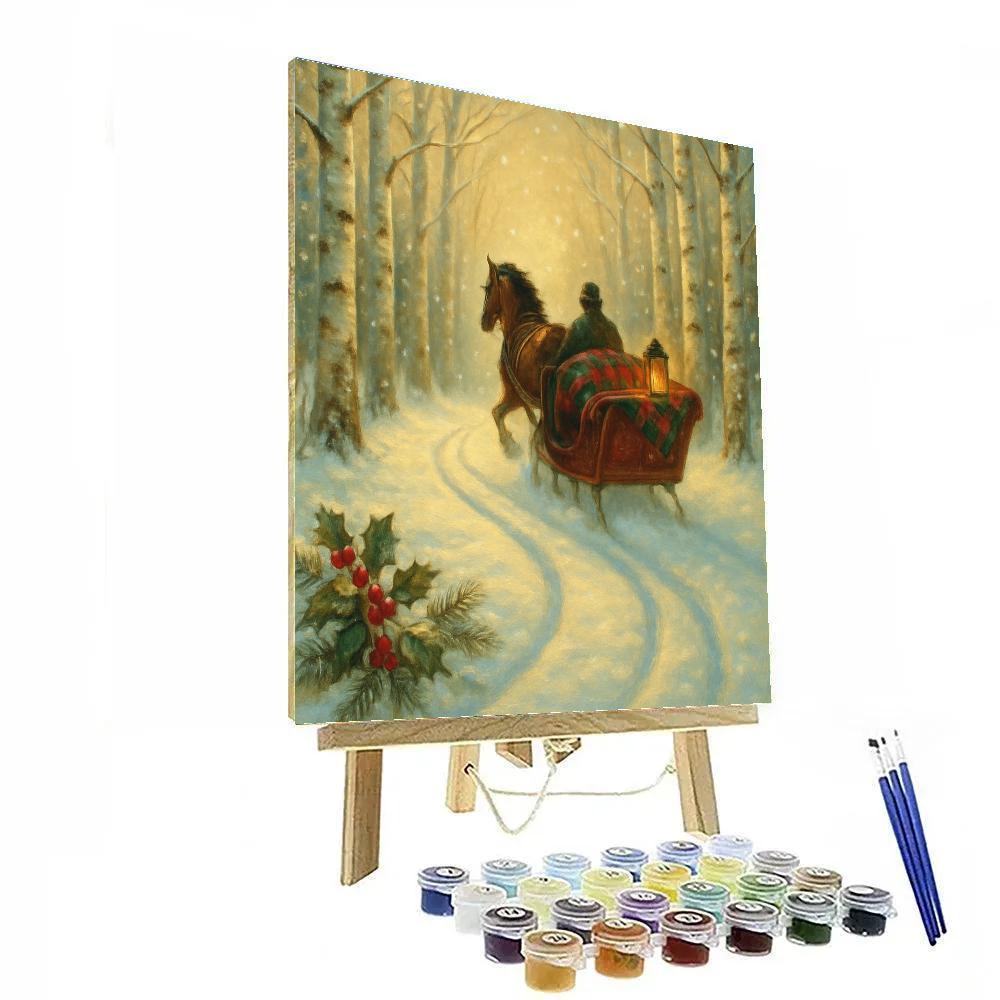 Sleigh Ride Through The Birch Tunnel Numbered painting kits