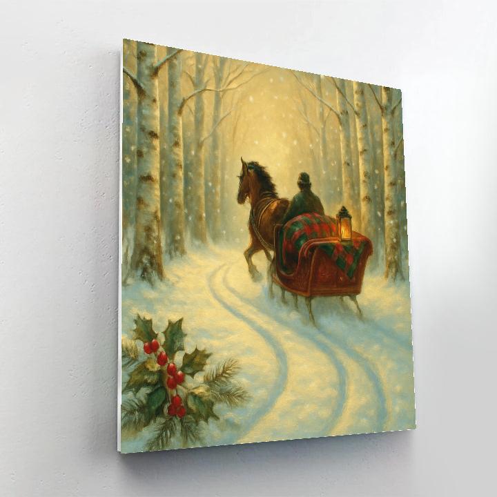 Sleigh Ride Through The Birch Tunnel Numbered painting kits