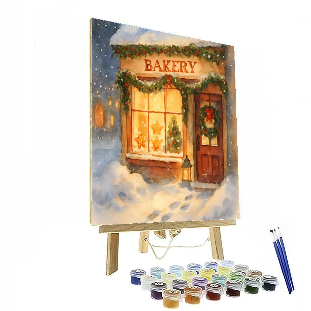 Winter Star Bakery Window Display paint by numbers