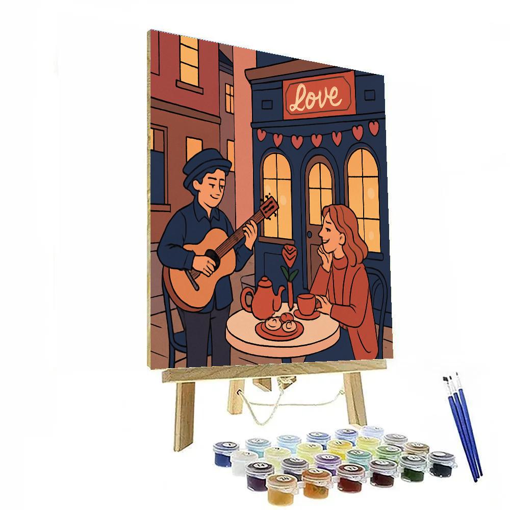Starlit Café Serenade Valentines Day Edition paint by number