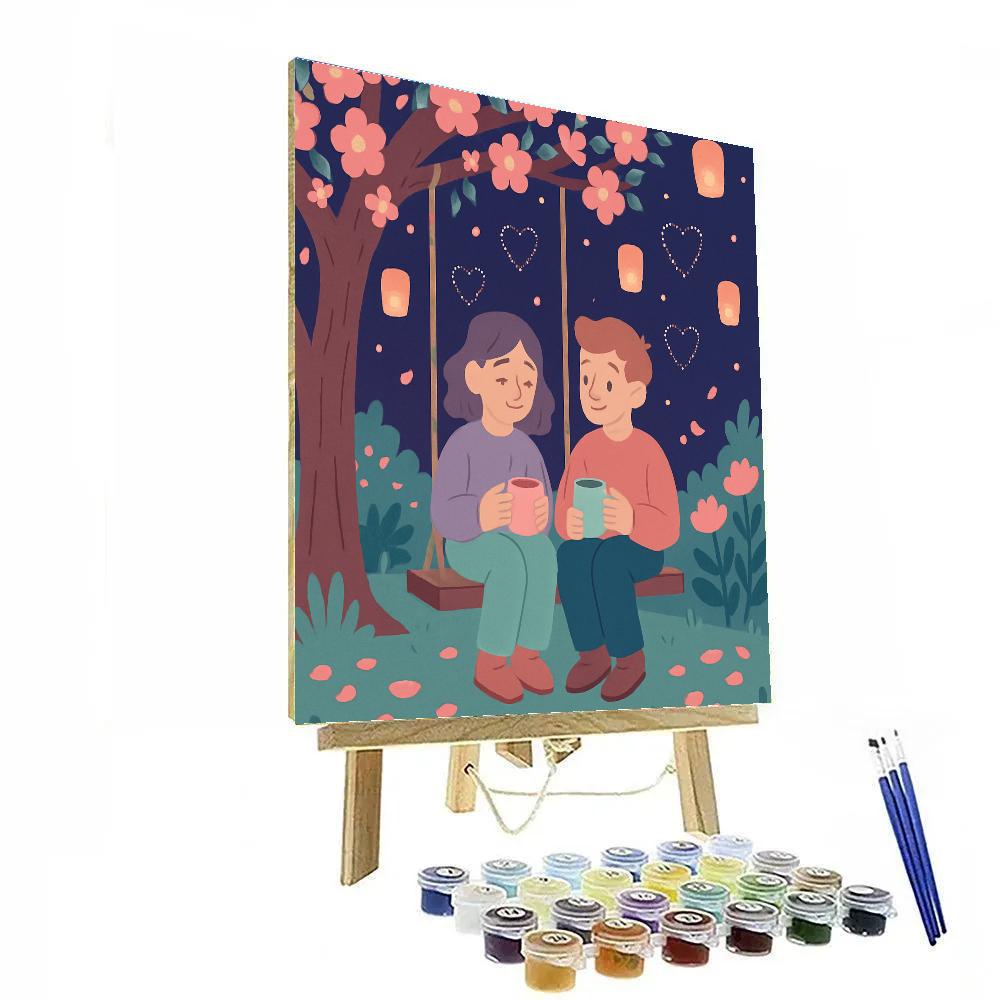 Garden Swing Under Valentines Day Constellations DIY paint by numbers