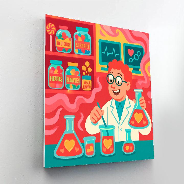 Candy Laboratory Of Valentines Day Wonders Painting by numbers kit